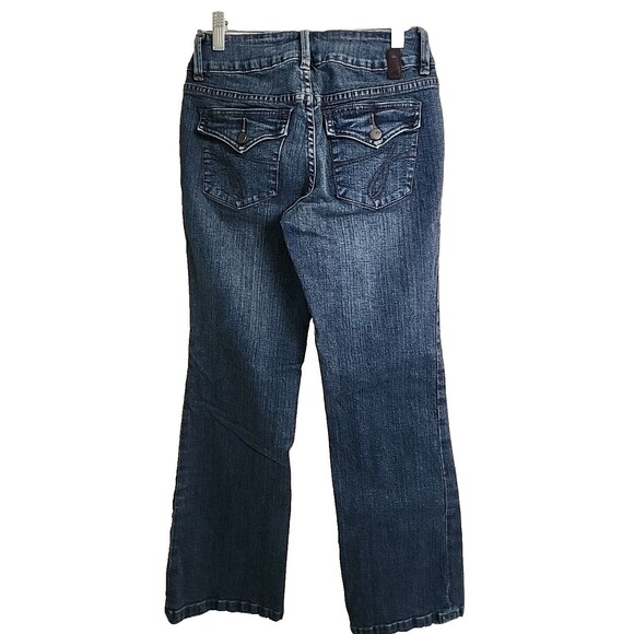 Jag Jeans Women's 4 P Bootcut Mid Rise Flap Pocket Blue Denim 27x30 Whiskered - Picture 2 of 8